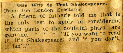 One way to test Shakespeare