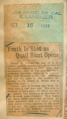 Youth is shot as quail hunt opens