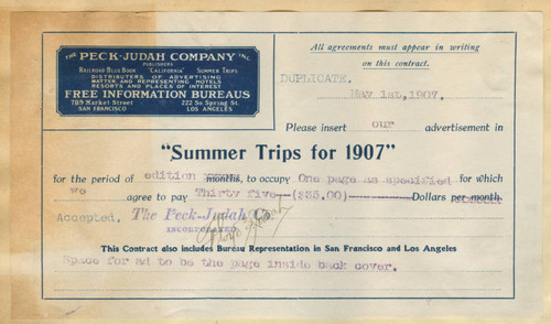 Peck-Judah Company receipt