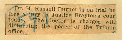 Dr. H. Russell Burner is on trial