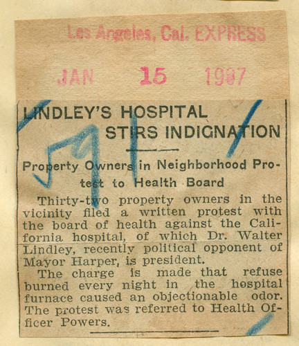 Lindley's hospital stirs indignation