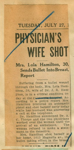 Physician's wife shot