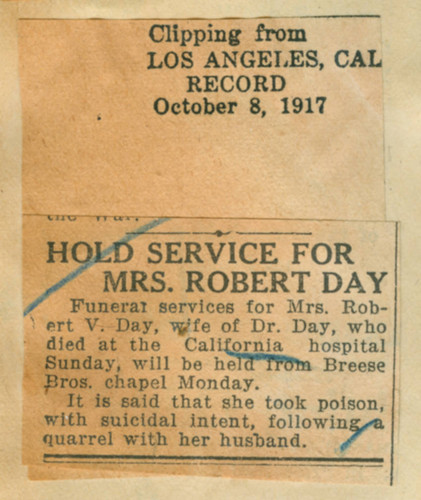 Hold service for Mrs. Robert Day