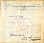 Letter from the Farmers and Merchants National Bank to Walter Lindley