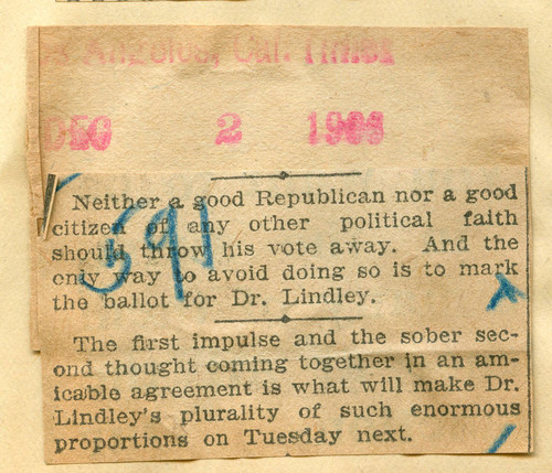 Mark the ballot for Dr. Lindley