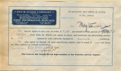 Peck-Judah Company receipt