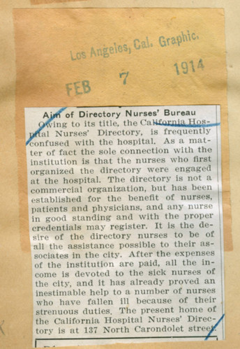 Aim of directory nurses' bureau