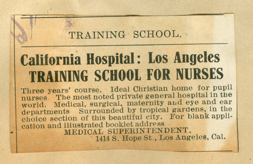 California Hospital Training School for Nurses