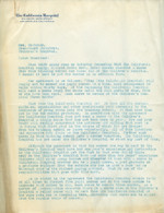 Letter from Walter Lindley to Mrs. Cratcher