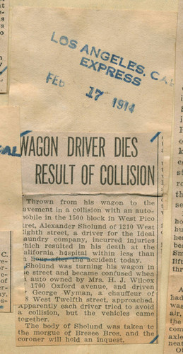 Wagon driver dies result of collision