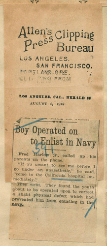 Boy operated on to enlist in navy