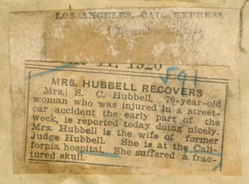 Mrs. Hubbell recovers