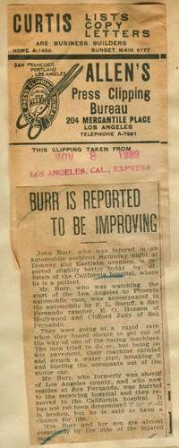 Burr is reported to be improving