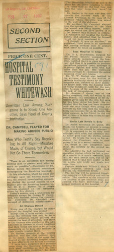 Hospital testimony whitewash