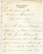 Letter from William Richards to the directors of California Hospital