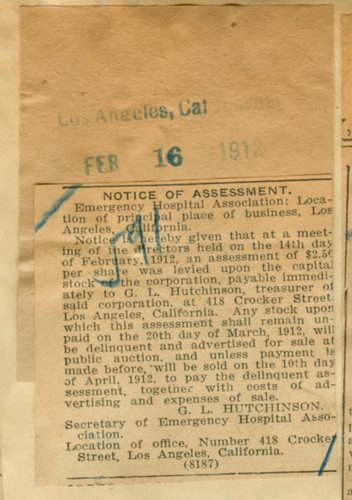 Notice of assessment