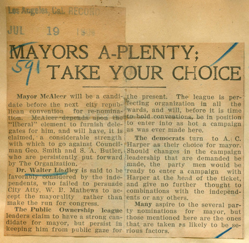 Mayors a-plenty, take your choice