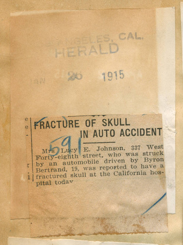 Fracture of skull in auto accident