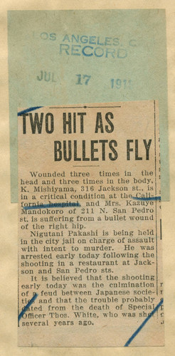 Two hit as bullets fly