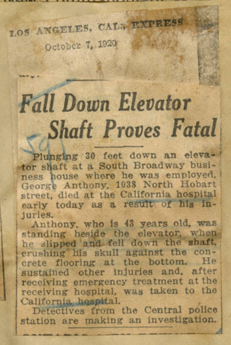 Fall down elevator shaft proves fatal