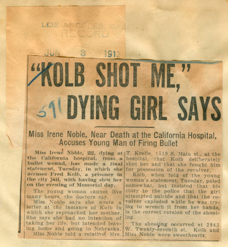 Kolb shot me, dying girl says