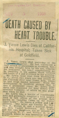 Death caused by heart trouble