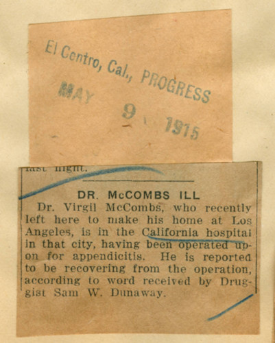 Dr. McCombs ill