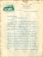 Letter from Carl Packard to Walter Lindley