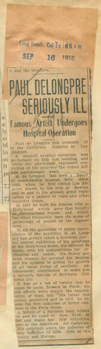 Paul de Longpre seriously ill