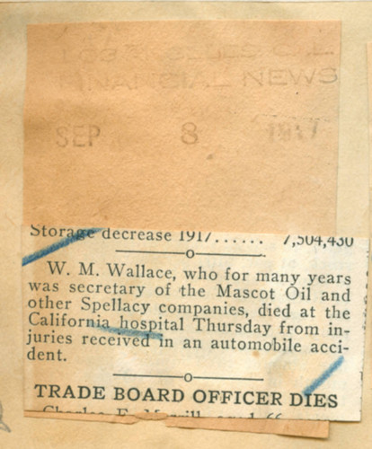 W. M. Wallace dies