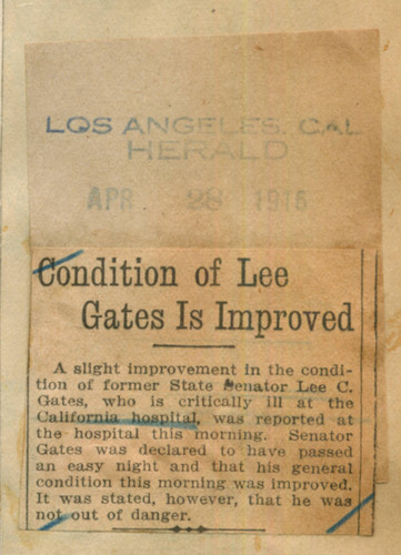 Condition of Lee Gates is improved