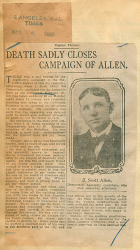 Death sadly closes campaign of Allen