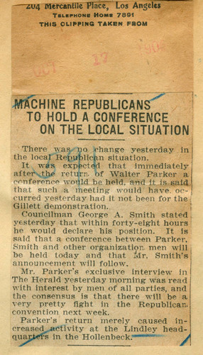 Machine Republicans to hold a conference on the local situations