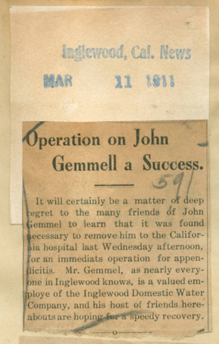 Operation on John Gemmell a success