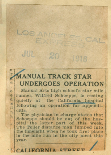 Manual track star undergoes operation