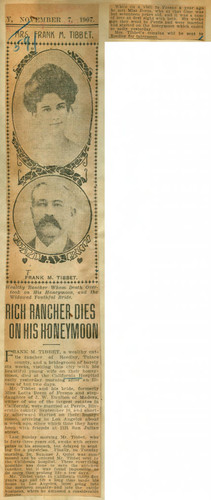 Rich rancher dies on his honeymoon