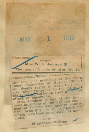 Mrs. W. H. Jamison hospitalized