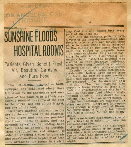 Sunshine floods hospital rooms