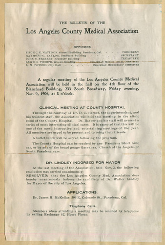 Bulletin of the Los Angeles County Medical Association