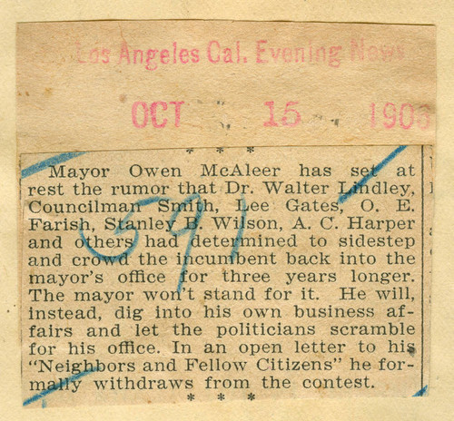 Mayor Owen McAleer