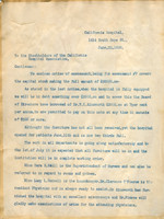 Letter from Walter Lindley to the stockholders of California Hospital