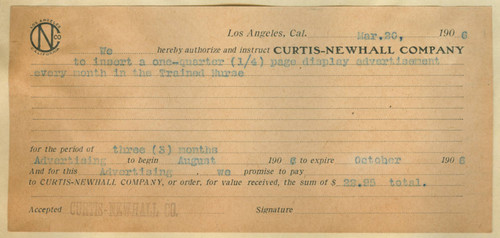 Curtis-Newhall Company receipt