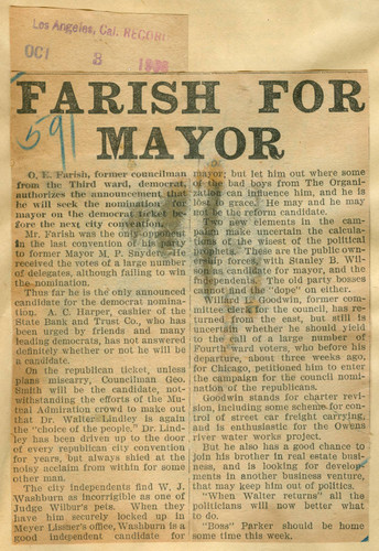 Farish for mayor