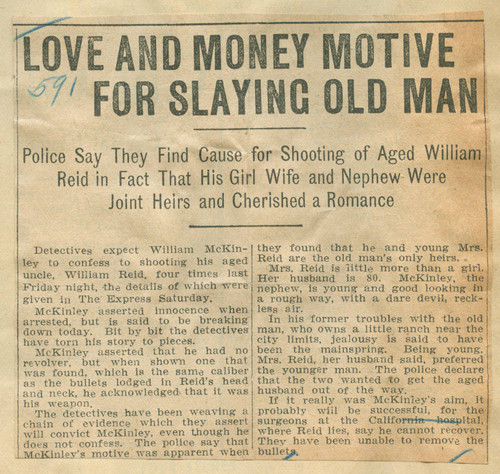 Love and money motive for slaying old man