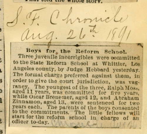 Boys for the reform school