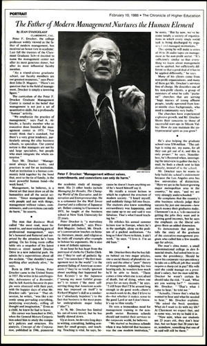 Article on Peter F. Drucker's career in management
