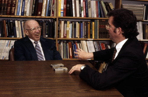 Peter Drucker being interviewed