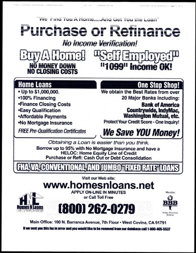 Miscellaneous advertisement on home loans
