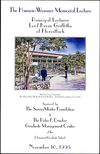 Lecture flyer for the Claremont Graduate School Hansen-Wessner Memorial Lecture