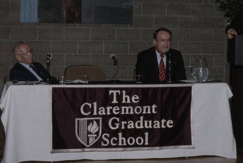 Peter Drucker participating in a panel discussion